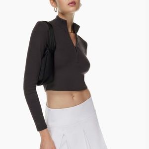 Sunday Best 1/2 Zip Longsleeve Ribbed half-zip longsleeve black Aritzia medium